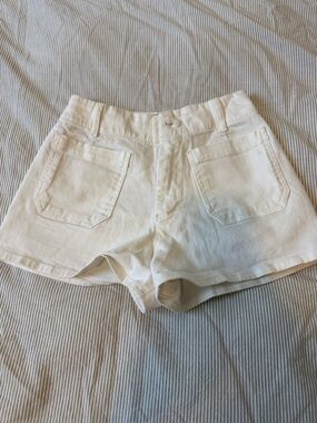 Maeve Women's White Cotton Shorts